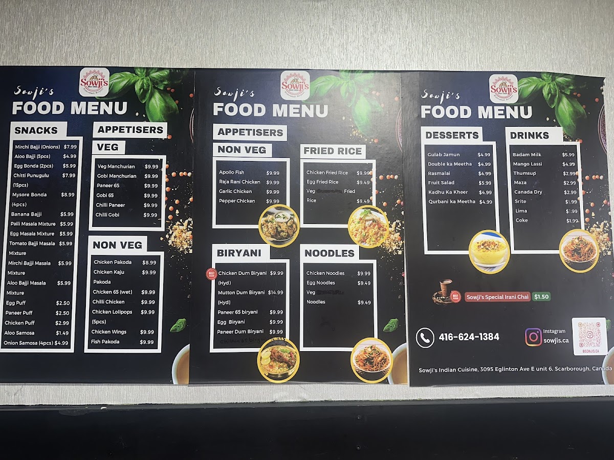 Sowjis Indian Cuisine Menu - Image 4